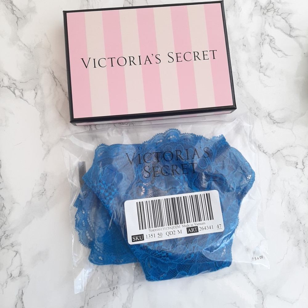 Victoria Secret VERY SEXY Bombshell Shine Strap Brazilian Panty Blue - Picture 5 of 7